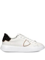 Sneakers Donna Philippe Model Temple In Pelle Bianca Spoiler Cavallino Animalier Grigio art. BTLD VA05