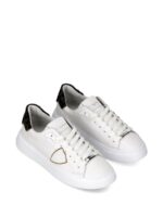Sneakers Donna Philippe Model Temple In Pelle Bianca Spoiler Cavallino Animalier Grigio art. BTLD VA05 - immagine 2