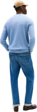 Maglioncino Girocollo in Cotone Uomo Tommy Hilfiger Celeste art. MW0MW39999 C2B - immagine 3