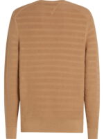 Maglioncino Girocollo in Cotone Garzato e Tramato Uomo Tommy Hilfiger Cammello art. MW0MW39535 RBC - immagine 2