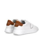 Sneaker Uomo Philippe Model Temple in Pelle Bianca Spoiler Cognac mod. BTLU VW03 - immagine 2
