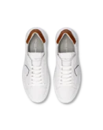 Sneaker Uomo Philippe Model Temple in Pelle Bianca Spoiler Cognac mod. BTLU VW03 - immagine 4
