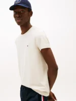 T-shirt Uomo Tommy Hilfiger Avorio con Logo Frontale Slim Fit art. MW0MW10800 ACG - immagine 2