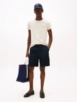 T-shirt Uomo Tommy Hilfiger Avorio con Logo Frontale Slim Fit art. MW0MW10800 ACG - immagine 5