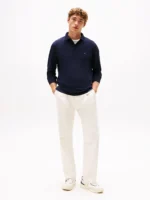 Polo Maniche Lunghe Uomo Tommy Hilfiger Blu con Logo Frontale art. MW0MW20183 DW5 - immagine 7