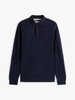 Polo Maniche Lunghe Uomo Tommy Hilfiger Blu con Logo Frontale art. MW0MW20183 DW5