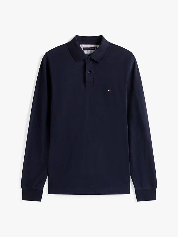 Polo Maniche Lunghe Uomo Tommy Hilfiger Blu con Logo Frontale art. MW0MW20183 DW5, foto 1 di 7