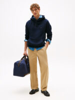 Felpa con Cappuccio In Cotone Garzato Uomo Tommy Hilfiger Blu art. MW0MW37235 DW5 - immagine 2