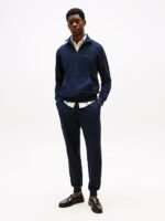 Pantalone Tuta In Cotone Garzato Uomo Tommy Hilfiger Blu art. MW0MW37236 DW5 - immagine 2