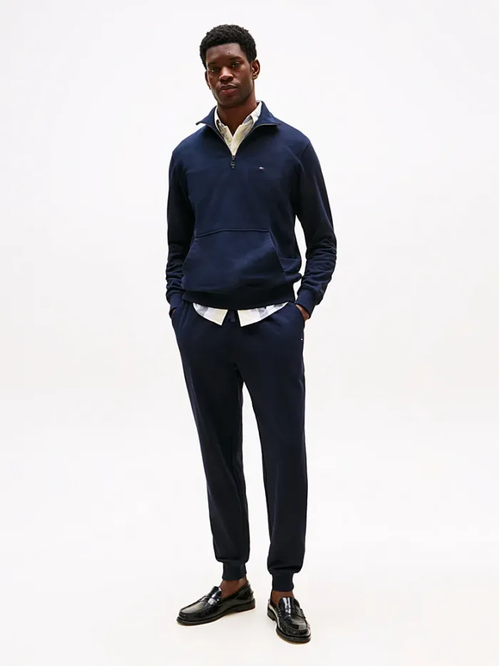 Pantalone Tuta In Cotone Garzato Uomo Tommy Hilfiger Blu art. MW0MW37236 DW5, foto 2 di 4