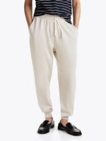 Pantalone Tuta In Cotone Garzato Uomo Tommy Hilfiger Beige Avorio art. MW0MW37236 ACG - immagine 2