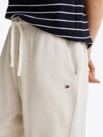 Pantalone Tuta In Cotone Garzato Uomo Tommy Hilfiger Beige Avorio art. MW0MW37236 ACG - immagine 3