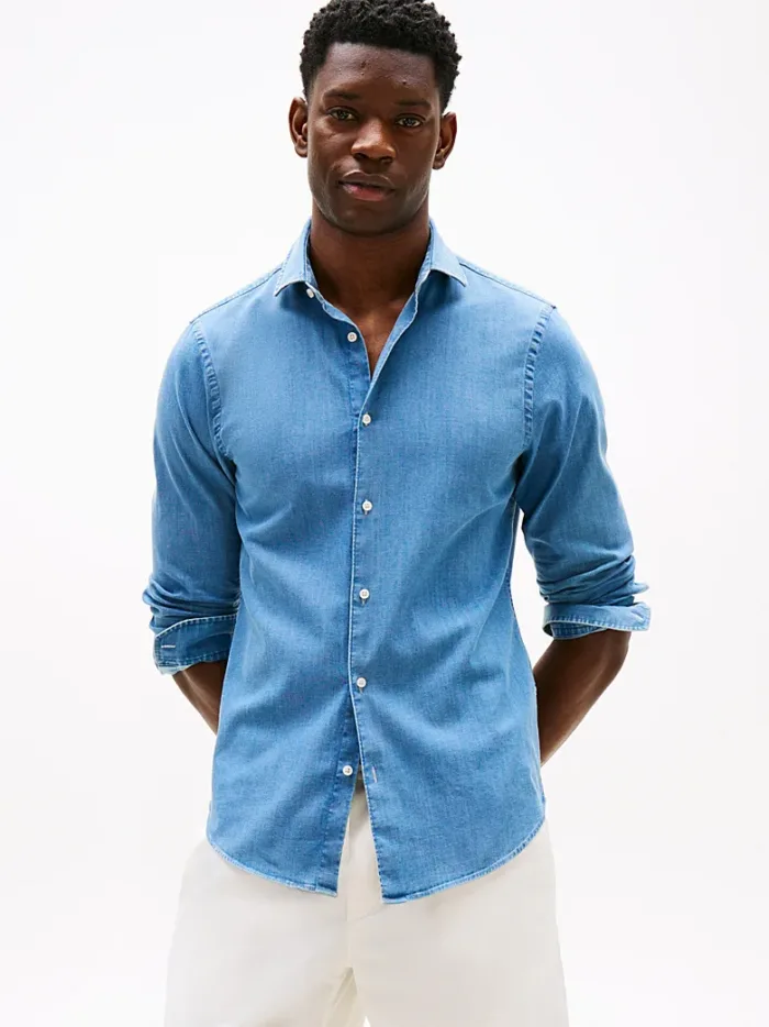Camicia Jeans Uomo Tommy Hilfiger Slim Fit art. MW0MW39766 C5E, foto 2 di 3