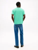 T-shirt Uomo Tommy Hilfiger Verde Acqua con Logo Frontale art. MW0MW39995 L47 - immagine 4
