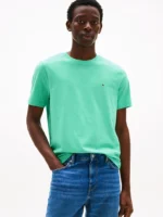T-shirt Uomo Tommy Hilfiger Verde Acqua con Logo Frontale art. MW0MW39995 L47 - immagine 2