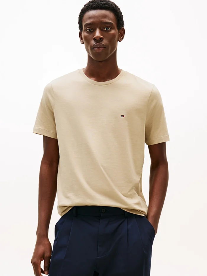 T-shirt Uomo Tommy Hilfiger Beige con Logo Frontale art. MW0MW39995 RBT, foto 3 di 5