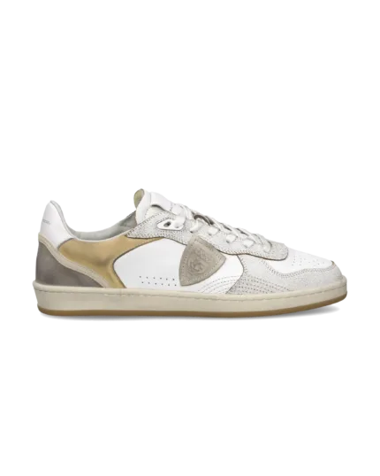Sneakers Uomo Philippe Model PGAL In Pelle Bianca e Dettagli Beige art. PGLU VC01