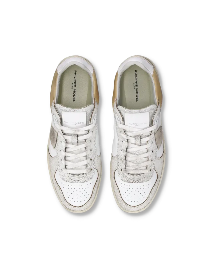 Sneakers Uomo Philippe Model PGAL In Pelle Bianca e Dettagli Beige art. PGLU VC01, foto 4 di 5