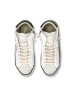Sneakers Stivaletto Uomo Philippe Model Paris Prsx In Pelle Bianca, Linguetta In camoscio e Dettagli Marroni art. PRHU VVB2 - immagine 6