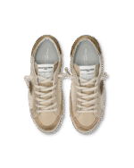 Sneakers Donna Philippe Model Paris Prsx In Pelle Beige Spoiler Oro art. PRLD XPM1 - immagine 4