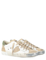 Sneakers Uomo Philippe Model Paris Prsx In Pelle Bianca Linguetta In Camoscio Beige e Dettagli Verdi art. PRLU VCR1 - immagine 2