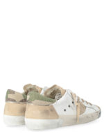 Sneakers Uomo Philippe Model Paris Prsx In Pelle Bianca Linguetta In Camoscio Beige e Dettagli Verdi art. PRLU VCR1 - immagine 5