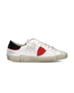 Sneakers Uomo Philippe Model Paris Prsx In Pelle Bianca e Dettagli Rossi art. PRLU VVB1
