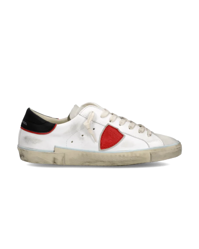 Sneakers Uomo Philippe Model Paris Prsx In Pelle Bianca e Dettagli Rossi art. PRLU VVB1, foto 1 di 4