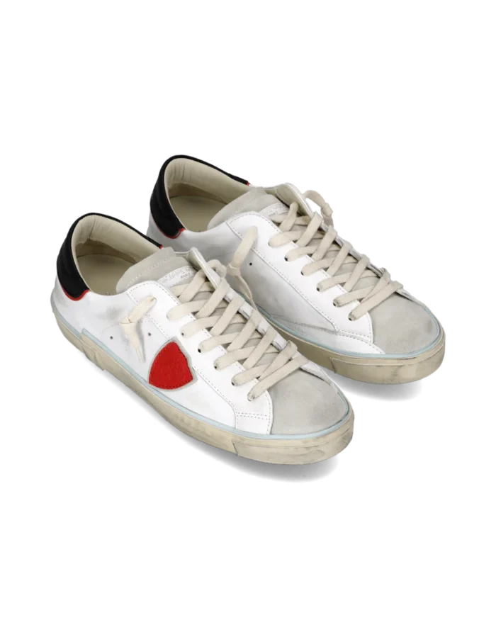 Sneakers Uomo Philippe Model Paris Prsx In Pelle Bianca e Dettagli Rossi art. PRLU VVB1, foto 4 di 4
