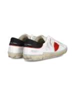 Sneakers Uomo Philippe Model Paris Prsx In Pelle Bianca e Dettagli Rossi art. PRLU VVB1 - immagine 3