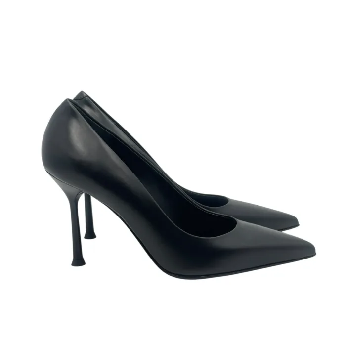 Decolletè Donna Sergio Levantesi in Pelle Nera con tacco a spillo 9 cm art. MUSA, foto 1 di 7