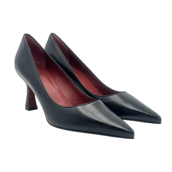 Décolleté Roberto Festa in Pelle di Agnello Nera Tacco 8 cm art. Kate, foto 2 di 7