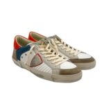 Sneakers Uomo Philippe Model Paris Prsx In Pelle Bianca e Dettagli Arancio art. PRLU XP08 - immagine 2