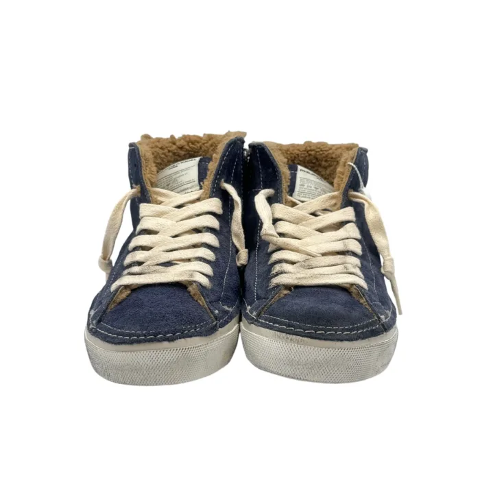 Sneakers Stivaletto Uomo Philippe Model Paris Prsx In Camoscio Blu ed Imbottitura Interna art. PRHU DGF4, foto 3 di 5