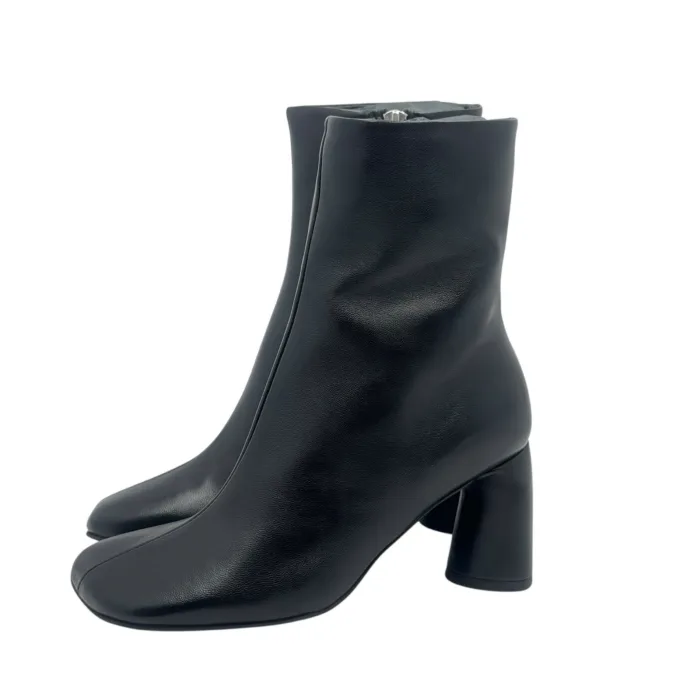 Tronchetto Halmanera in Pelle Nera Tacco 8 cm art. Dotty 16 Baron Nero, foto 5 di 7