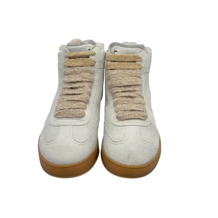Sneakers Invernale Donna Soldini In Nabuk Bianco, Lacci in Lanetta interno Teddy art. Akira High Nabuk Bianco Bianco, foto 3 di 6