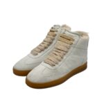 Sneakers Invernale Donna Soldini In Nabuk Bianco, Lacci in Lanetta interno Teddy art. Akira High Nabuk Bianco Bianco - immagine 5