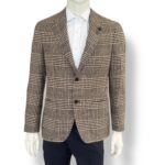 Giacca Lardini in Misto Lana e Cashmere Tartan Marrone Art. CN6202E AAIF65517 250BR