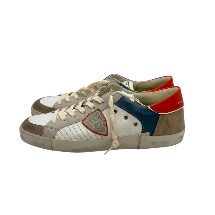 Sneakers Uomo Philippe Model Paris Prsx In Pelle Bianca e Dettagli Arancio art. PRLU XP08, foto 4 di 6
