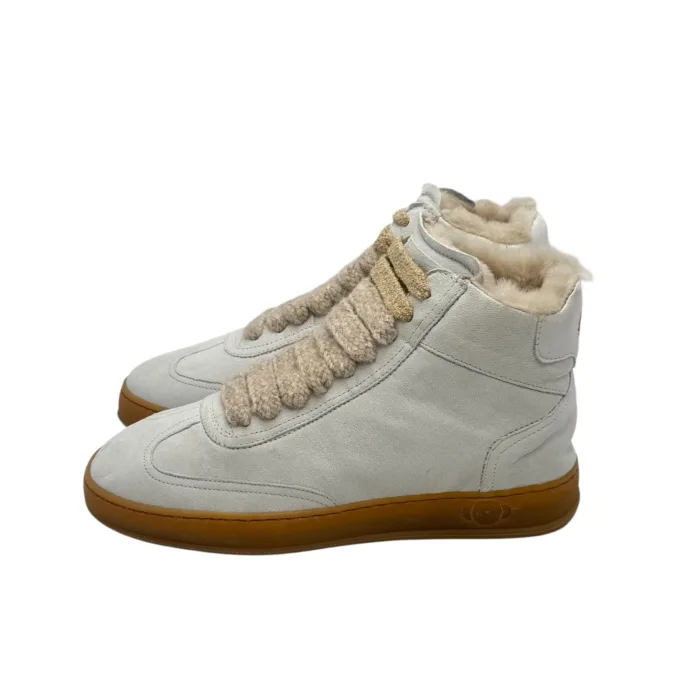 Sneakers Invernale Donna Soldini In Nabuk Bianco, Lacci in Lanetta interno Teddy art. Akira High Nabuk Bianco Bianco, foto 4 di 6