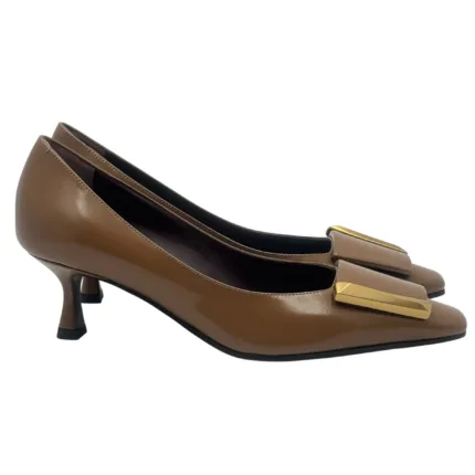 Décolleté Roberto Festa in Pelle Spazzolata Tortora Tacco 6 cm art. Mila