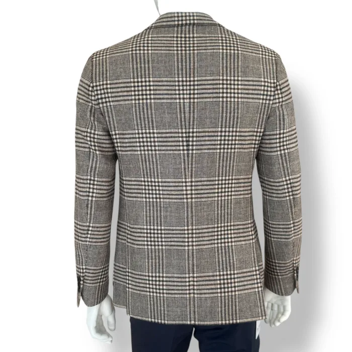 Giacca Lardini in Misto Lana e Cashmere Tartan Marrone Art. CN6202E AAIF65517 250BR, foto 3 di 3