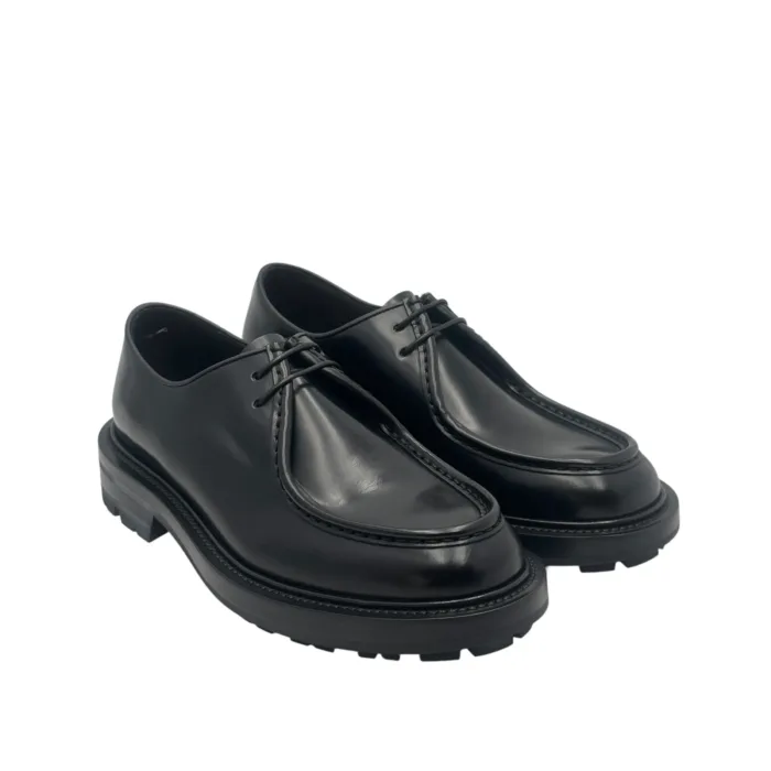 Derby Barrett Uomo con Cucitura sulla Vaschetta in Pelle Nera Fondo Commander art. 222U048.9, foto 2 di 6