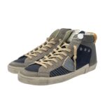 Sneakers Stivaletto Uomo Philippe Model Paris Prsx In Pelle Blu Dettagli Grigi art. PRHU XP12 - immagine 4