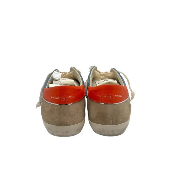 Sneakers Uomo Philippe Model Paris Prsx In Pelle Bianca e Dettagli Arancio art. PRLU XP08, foto 6 di 6