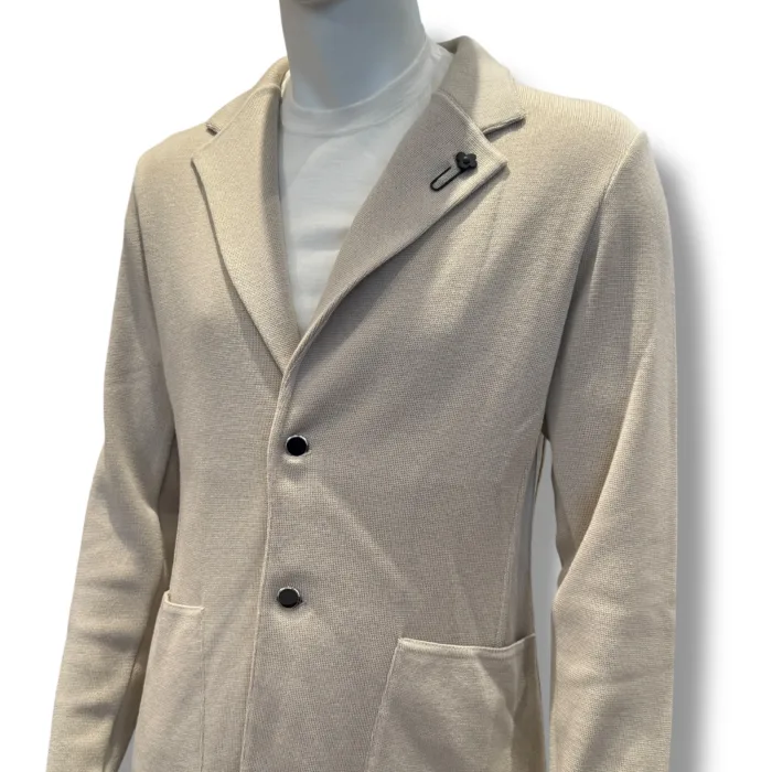 Giacca Lardini in Maglia in Pura Lana Beige Art.CNCLJM56J CN65000 150, foto 2 di 2