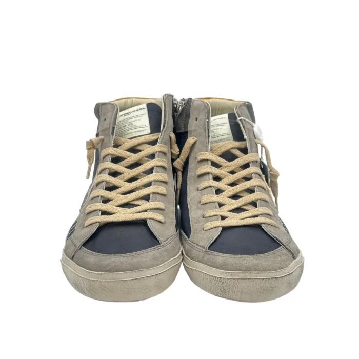 Sneakers Stivaletto Uomo Philippe Model Paris Prsx In Pelle Blu Dettagli Grigi art. PRHU XP12, foto 3 di 6
