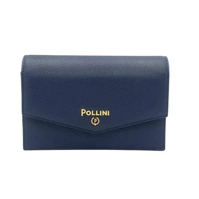 Pochette Pollini in Pelle Martellata Blu e Dettagli Oro Specchio Interno SC5306PP0NSA0750, foto 2 di 4