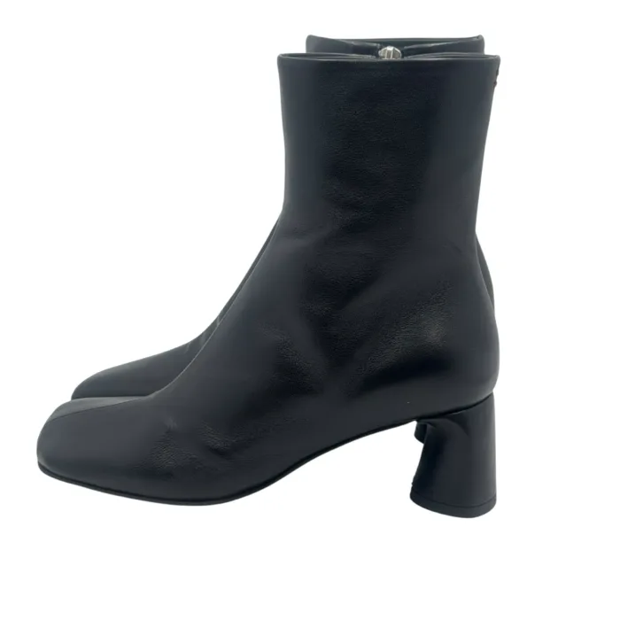 Tronchetto Halmanera in Pelle Nera Tacco 6 cm art. Dara 16 Baron Nero, foto 3 di 5
