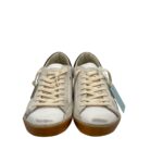 Sneakers Uomo Philippe Model in pelle Bianca con Spoiler in Camoscio Marrone art. PRLU VDP1 - immagine 3
